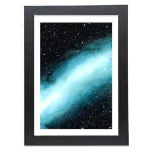 Galaxy Satu A4 A5 Fine Art Giclee Print in Smooth Black Matt Frame from high-quality solid wood