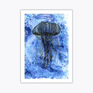 Wibbly Wobbly Jellyfish A4 A5 Fine Art Giclee Print Unframed