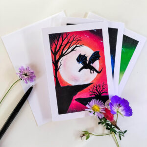 Fire Moon A6 Greeting Card