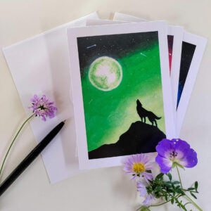 Wolf Moon A6 Greeting Card