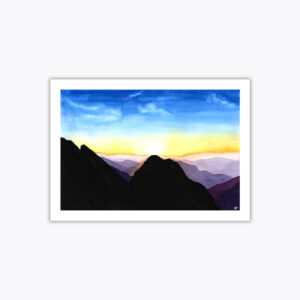 Mountains At Sunrise A4 A5 Fine Art Giclee Print Unframed