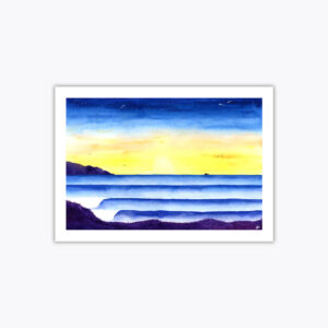 South Fistral Sunset A4 A5 Fine Art Giclee Print Unframed