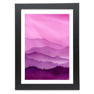 Morning Mist A4 A5 Fine Art Giclee Print in Smooth Black Matt Frame from high-quality solid wood