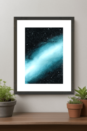 Galaxy Satu - Original Watercolour by Dannie Mac Art - A4 Galaxy Art Cosmic Inspiring Peaceful - Framed Mockup