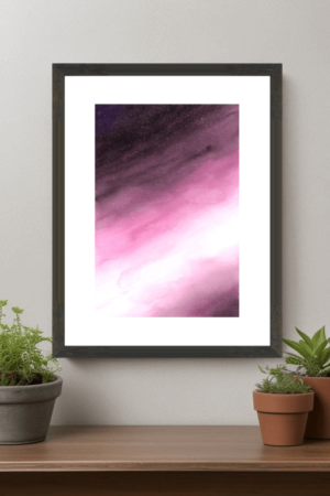 Galaxy Dua - Original Watercolour by Dannie Mac Art - A4 Galaxy Art Cosmic Inspiring Peaceful - Framed Mockup